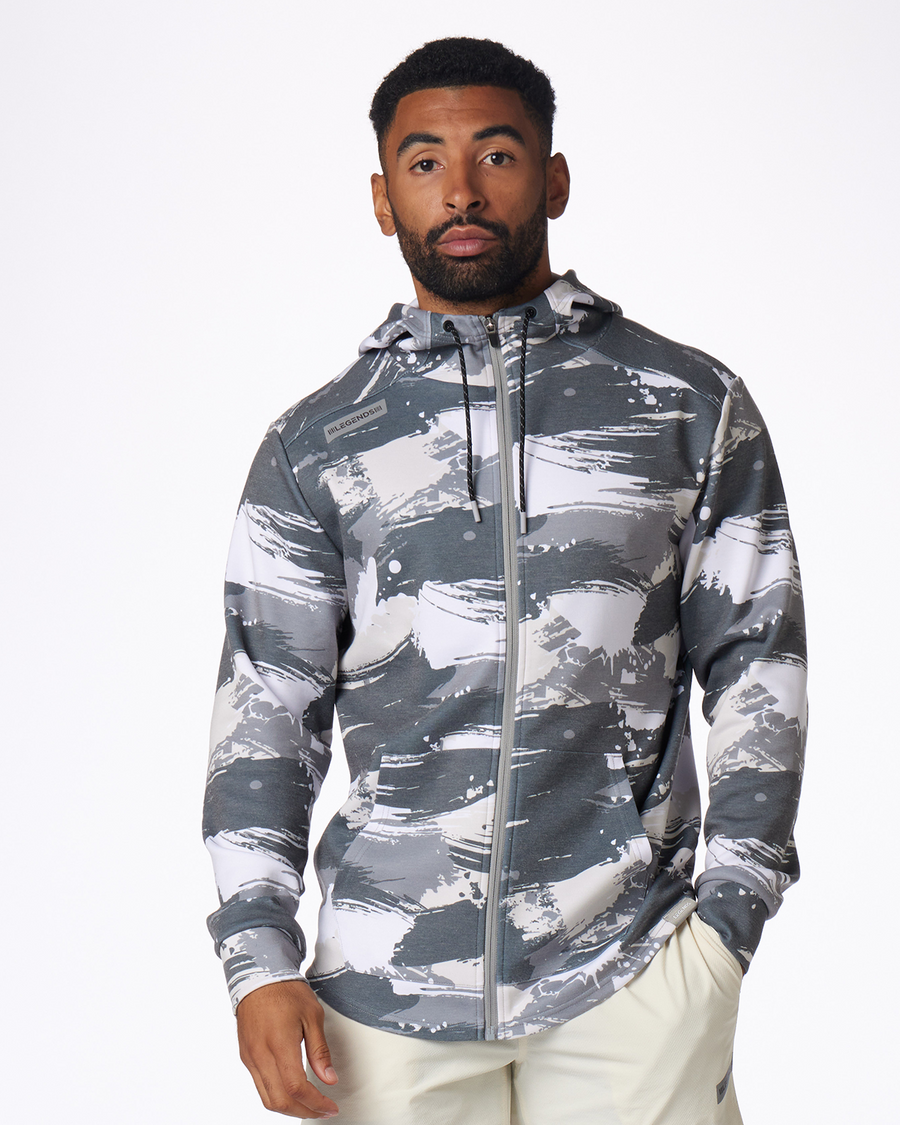 Hawthorne Tech Zip Hoodie Gray Stroke Camo