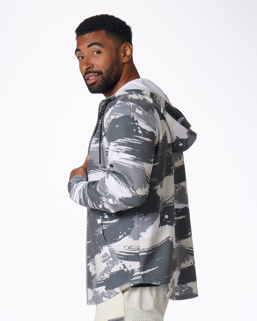 Hawthorne Tech Zip Hoodie Gray Stroke Camo