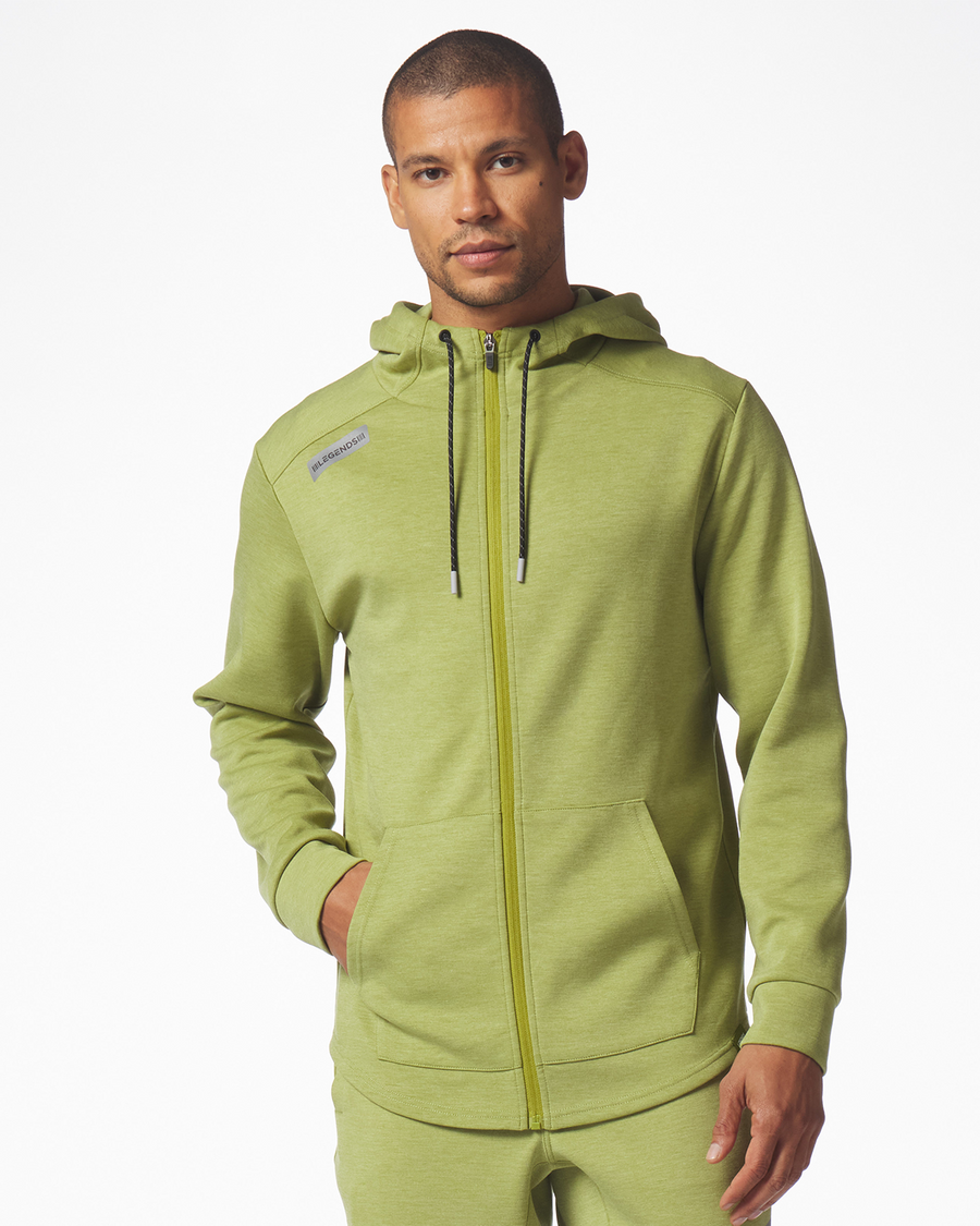 Hawthorne Tech Zip Hoodie Moss Heather