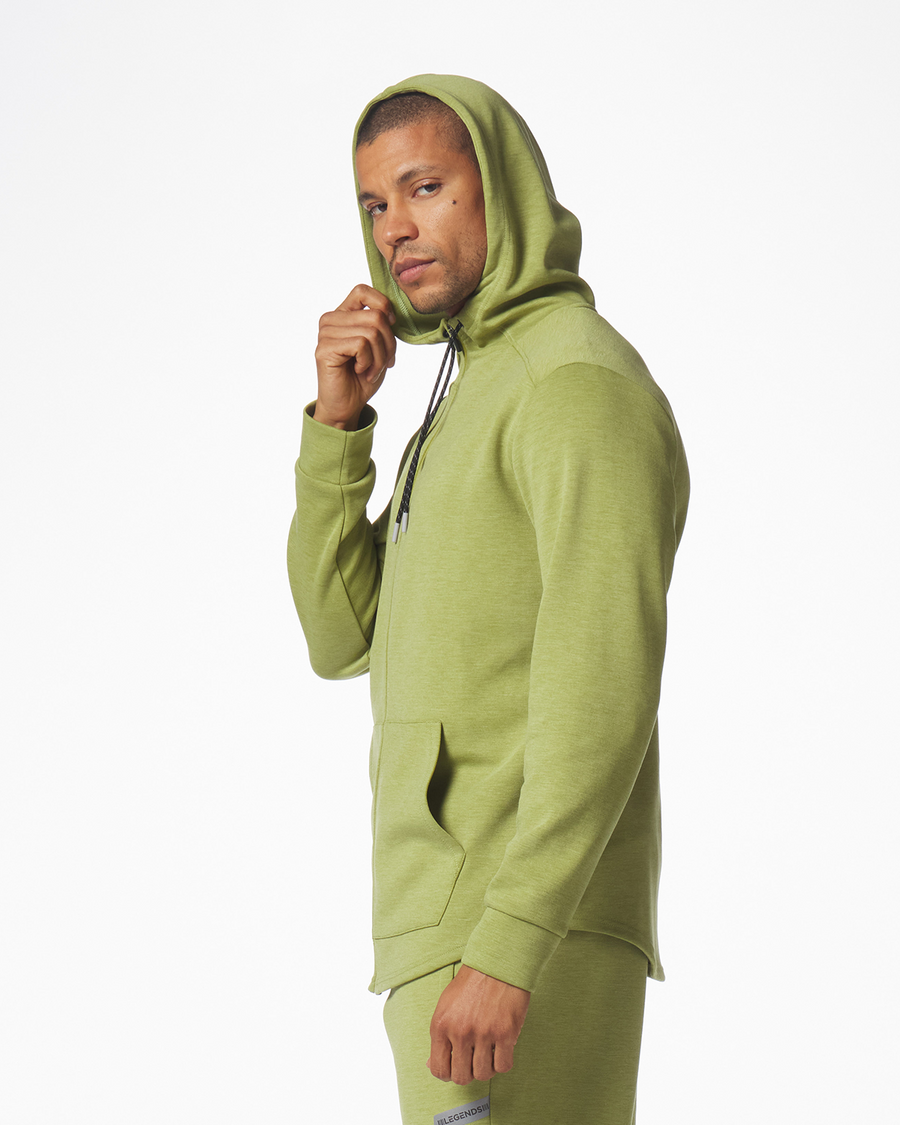 Hawthorne Tech Zip Hoodie Moss Heather