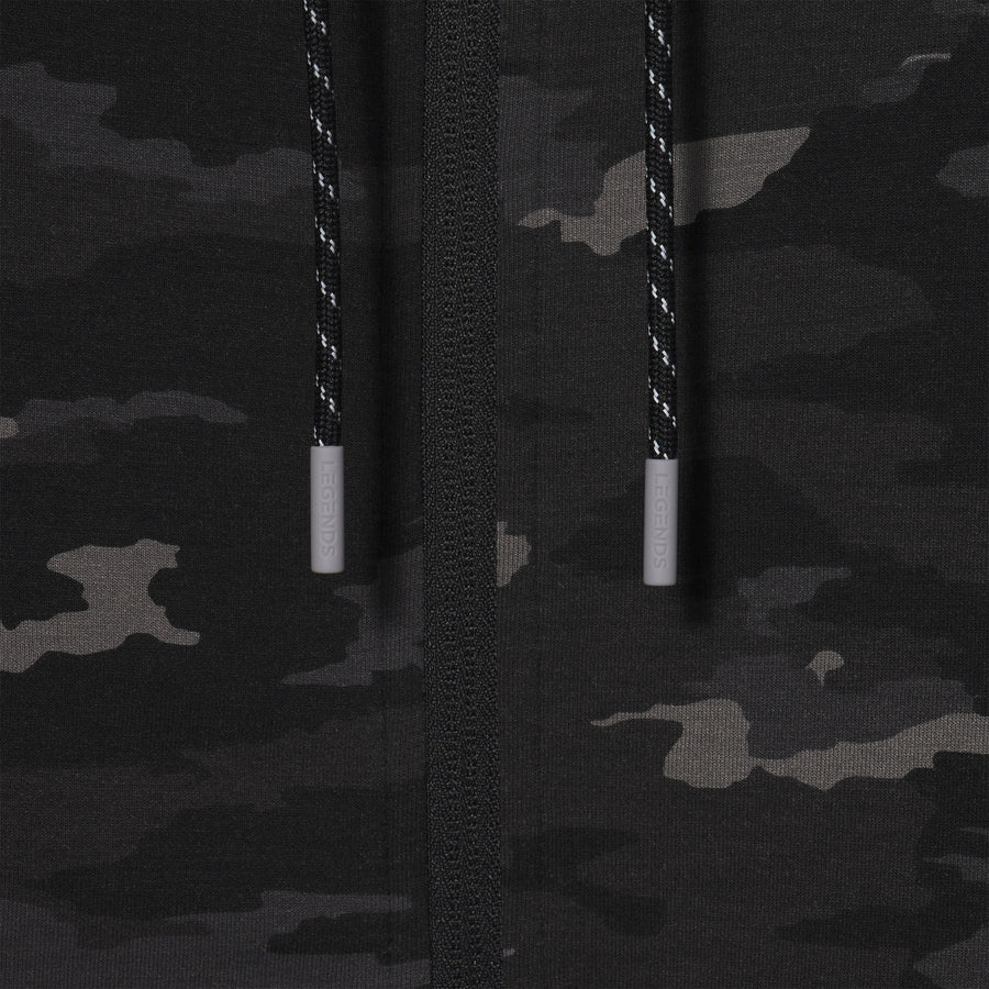 Hawthorne Tech Zip Hoodie Black Camo Heather