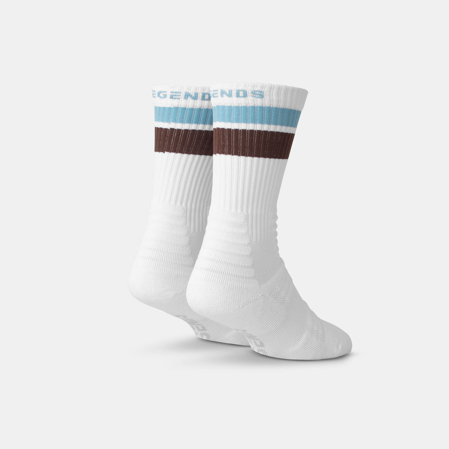 Micro Spotlight Athletic Sock Brown Sugar-Cameo Blue Stripe