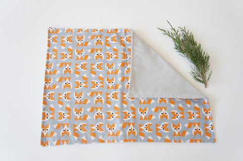 Organic Burp Cloth Security Blanket - Fox