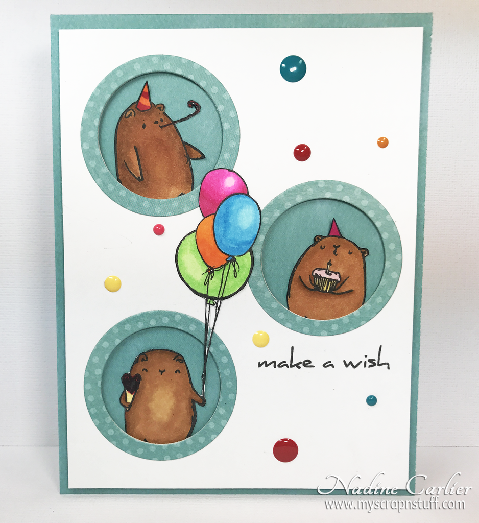 Birthday Bear Card by Nadine Carlier