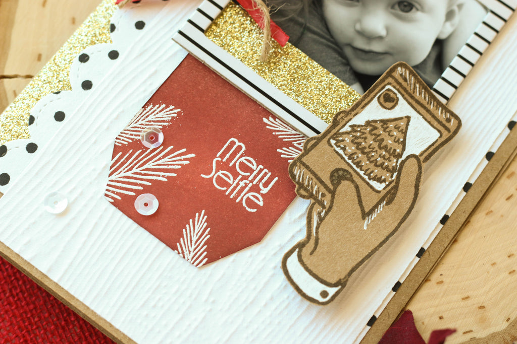 Brutus Monroe's stamp for November's stamp club is perfect for creating projects with your photos! We all send out family photos with our cards for Christmas, why not make your photo part of your card layout? 