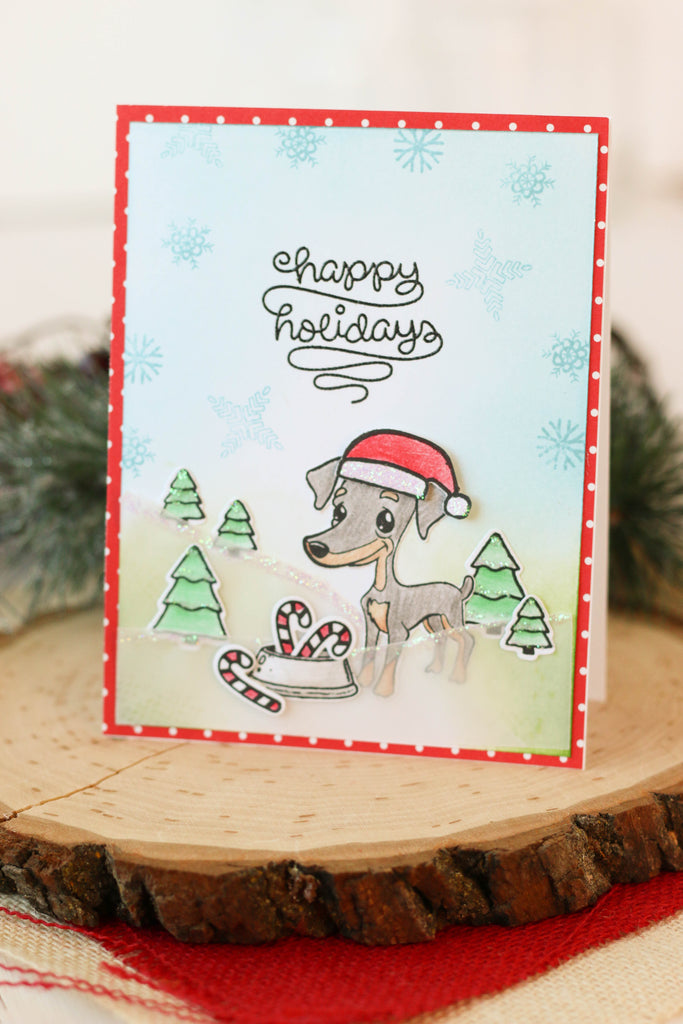 Brutus and Friends stamp set. Cute Christmas scene! 
