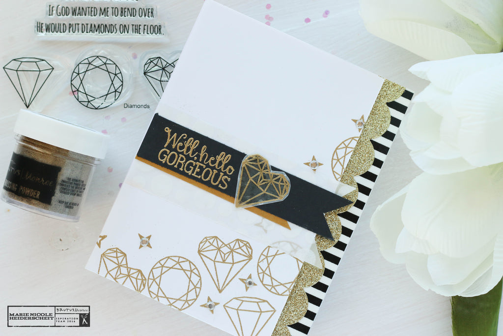 Brutus Monroe's Gilded embossing powder pairs perfectly with the Diamonds Stamp Set! 