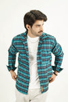 - SHEPHERD CHECK TEAL BLUE SHIRT WITH TEE -