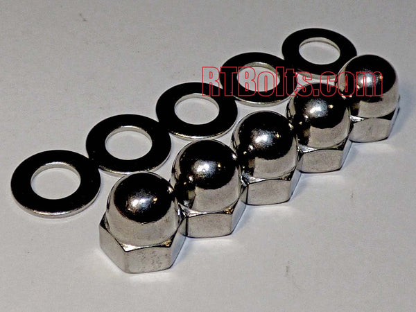 Five SNUG Fasteners SNG595 5 1/2-13 Stainless Steel Acorn Hex Cap Nuts 