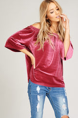 Blush velvet top