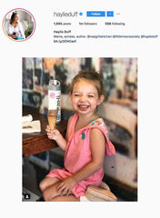 Haylie Duff's Daughter using her ZoLi POW PIP water bottle