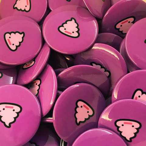 Capsubeans Button Badge Pack - Pink Poop