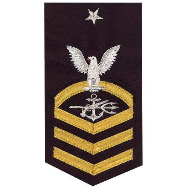 Navy E8 Male Rating Badge Special Warfare Operator Vanchief On Blue Vanguard 7668