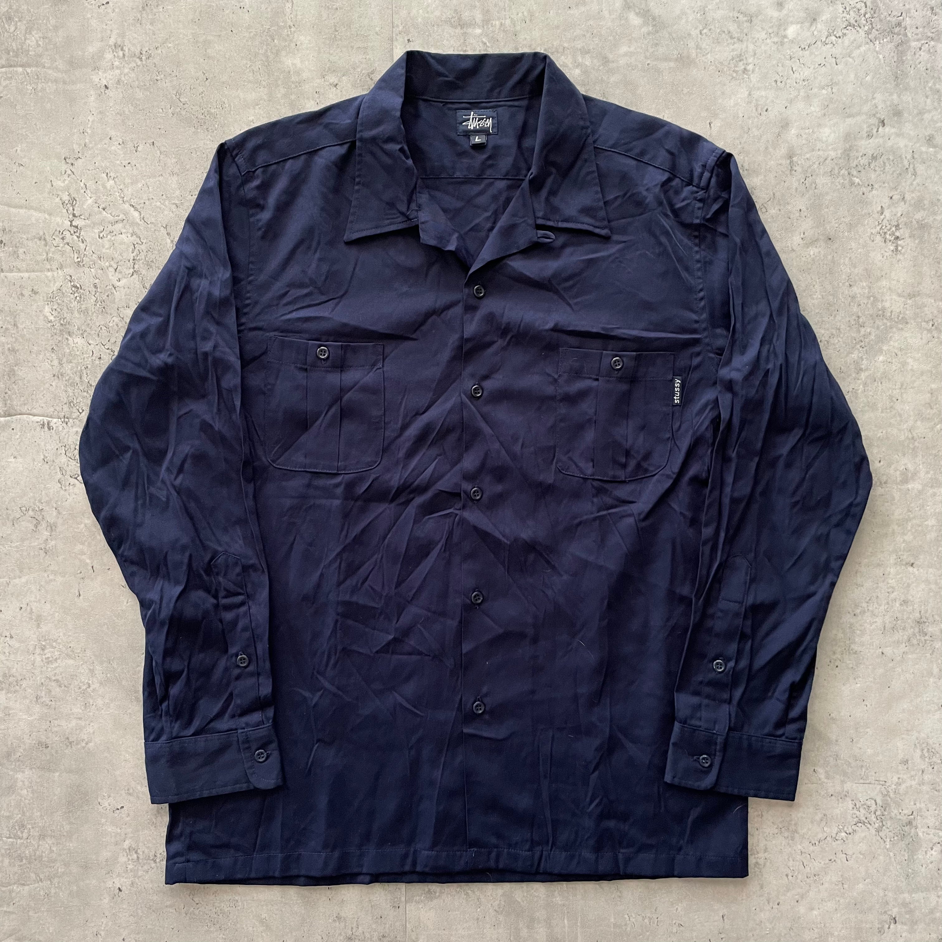 90s Stussy Rayon Loop Collar Button Shirt