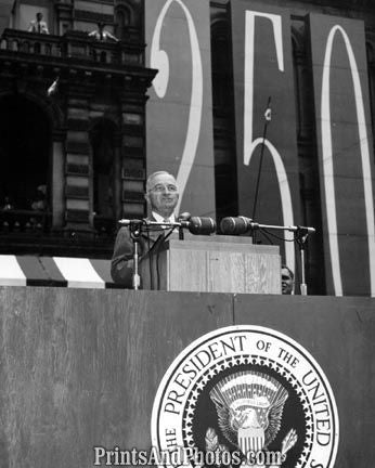 President Truman At Podium 1951 3528