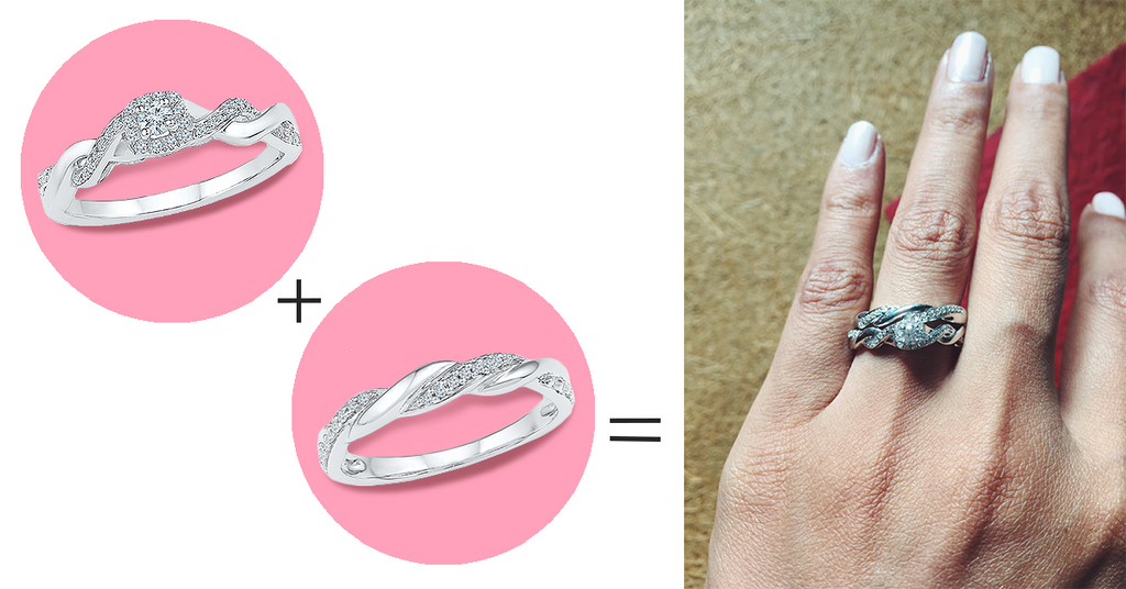 5 ways to style your wedding band- Create the perfect set by matching your rings.