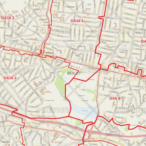 Bexley London Borough Postcode Map
