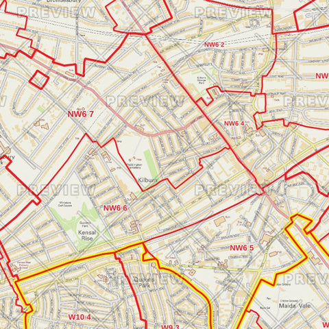 Brent London Borough Postcode Map