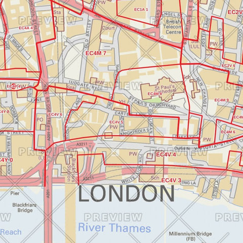 City Of London Borough Postcode Map