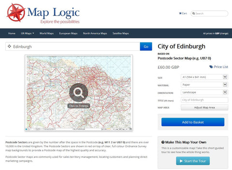 Custom Edinburgh Postcode Map