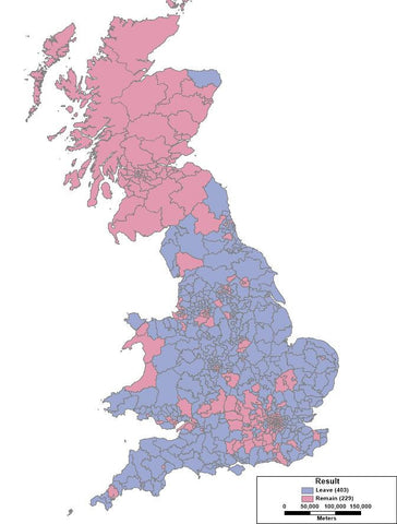 Brexit Vote Map by Parliamentary Constituency