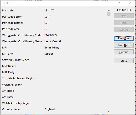 Excel Form Dialogue