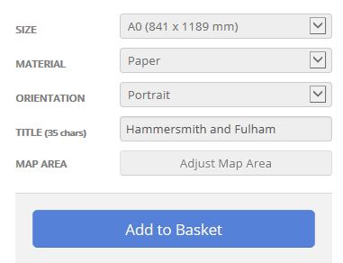 Hammersmith and Fulham London Borough Postcode Map Options