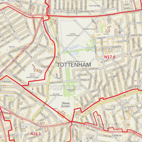 Haringey London Borough Postcode Map