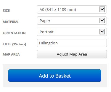 Hillingdon London Borough Postcode Map Options