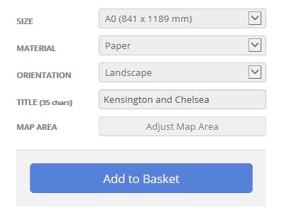 Kensington and Chelsea London Borough Postcode Map Options
