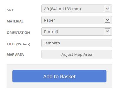 Lambeth London Borough Postcode Map Options