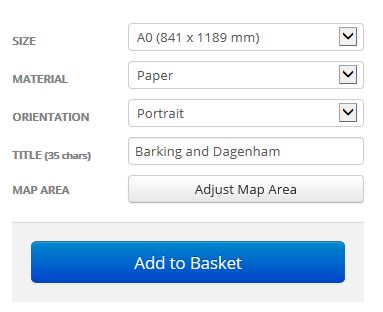 Barking and Dagenham London Borough Postcode Map Options