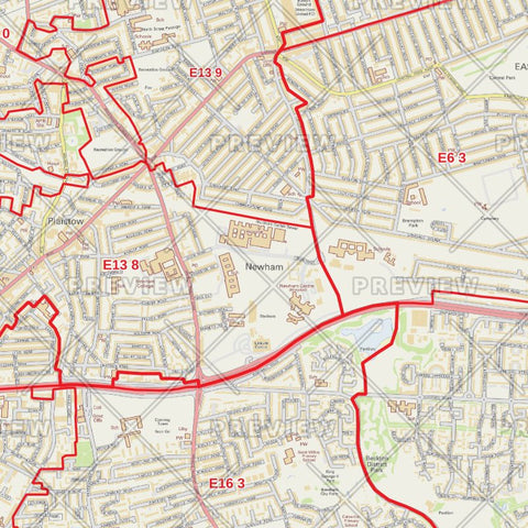 Newham London Borough Postcode Map