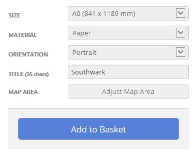 Southwark London Borough Postcode Map Options