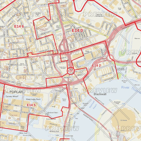 Tower Hamlets London Borough Postcode Map