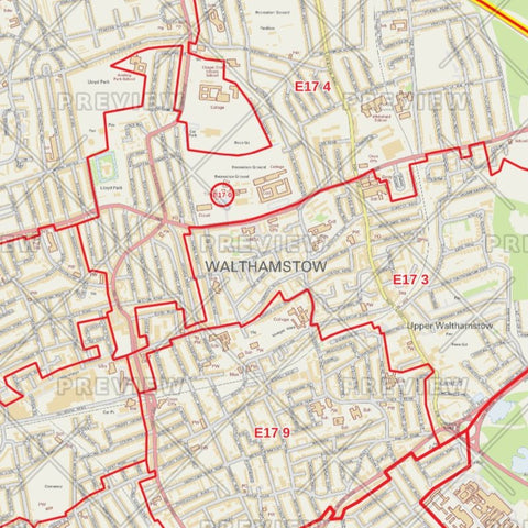 Waltham Forest London Borough Postcode Map