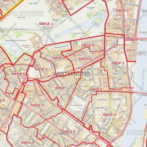 Westminster London Borough Postcode Map