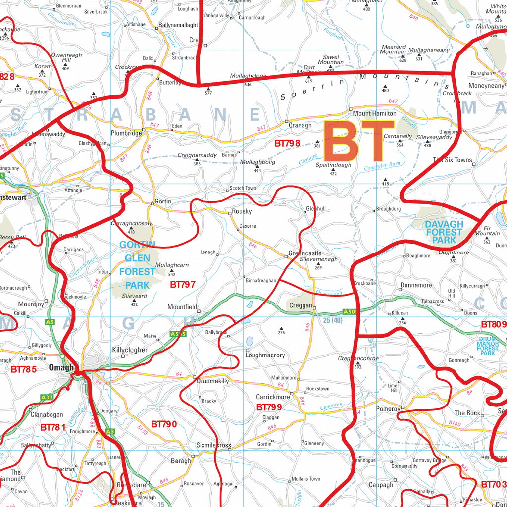 Northern Ireland Postcode Map (BT) Map Logic