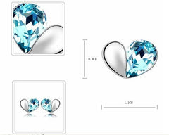 White Gold Plated Crystal Heart Necklace, Earrings and Bracelet Set