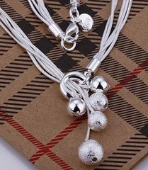 Sterling Silver Plated Chain Ball Necklace