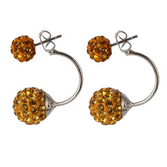 Double Sided Crystal Shamballa Stud Earrings