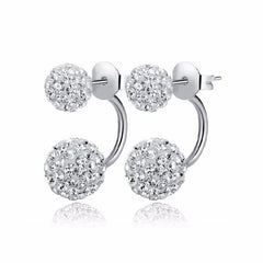 Double Sided Crystal Shamballa Stud Earrings