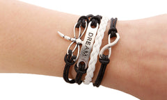 Vintage Leather Infinity Bracelet