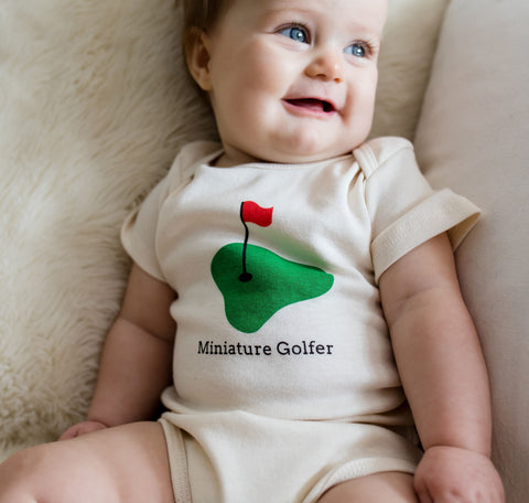 Golfer baby onesie