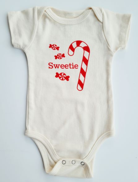 cotton baby onesie Candy cane | Simply Chickie | Baby Rompers