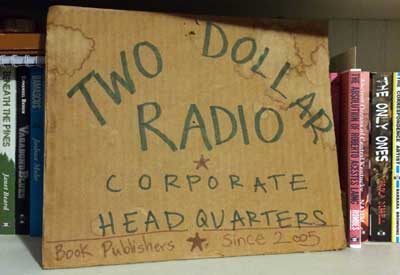 Two Dollar Radio Original Cardboard Sign