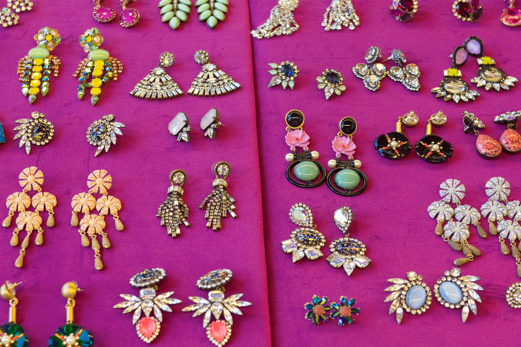 Precious stones, jewelry, collection, earrings