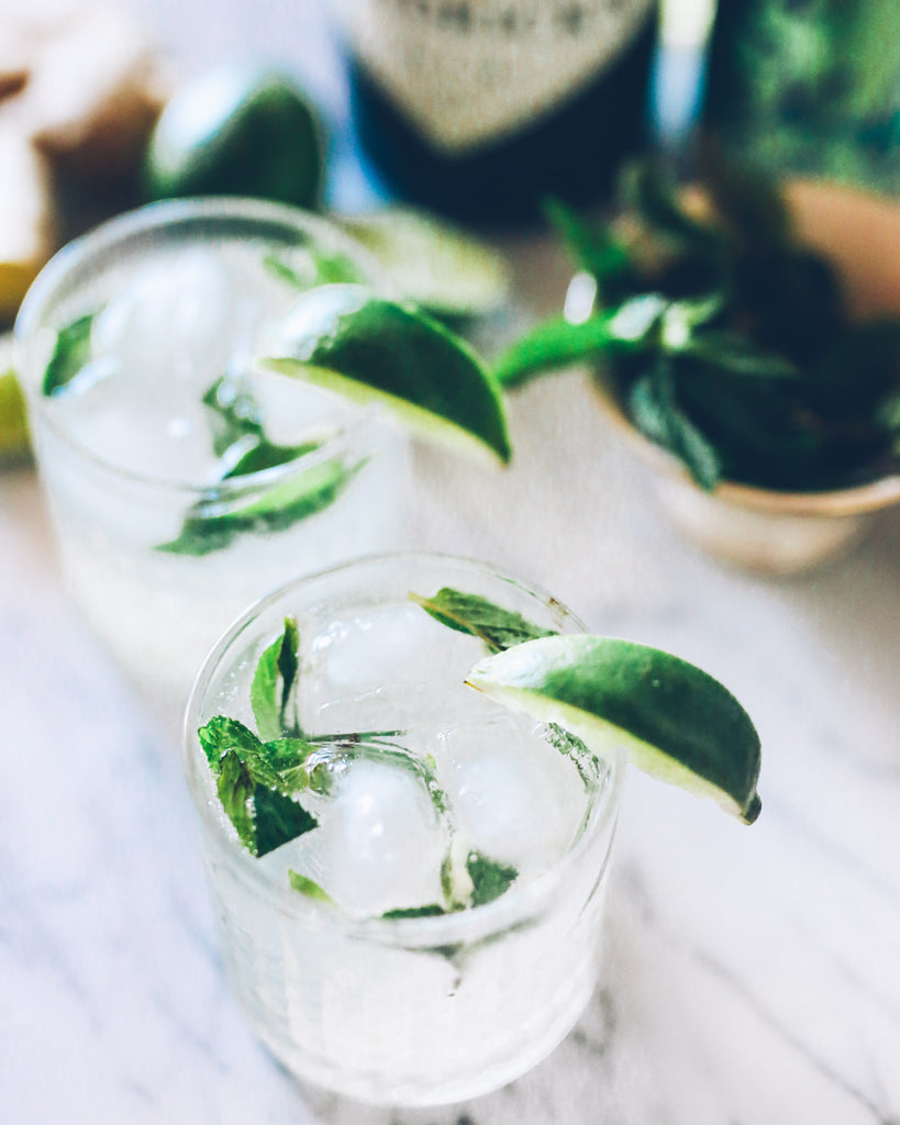 Cocktail recipe, happy hour, moscow mule, gin and tonic, gin mule, lime, mint, ginger, spicy cocktail
