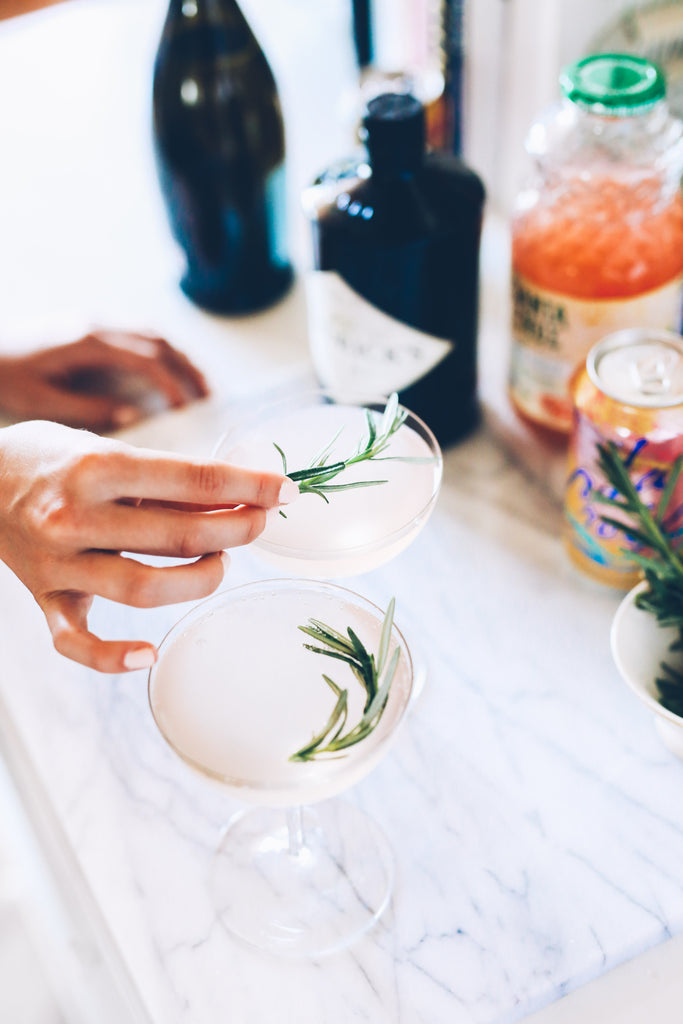 Cocktail garnish, rosemary sprig, refreshing