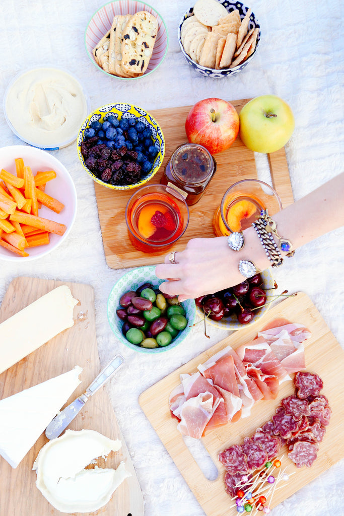 Newport Film, Outdoor picnic, cheese plate, charcuterie spread